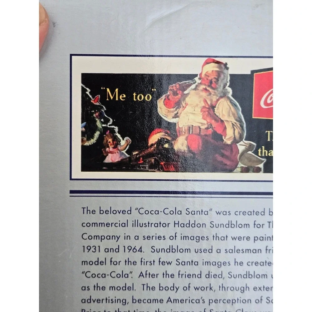 Hallmark Coca-Cola Santa Musical Snow Globe Moving Train 2001